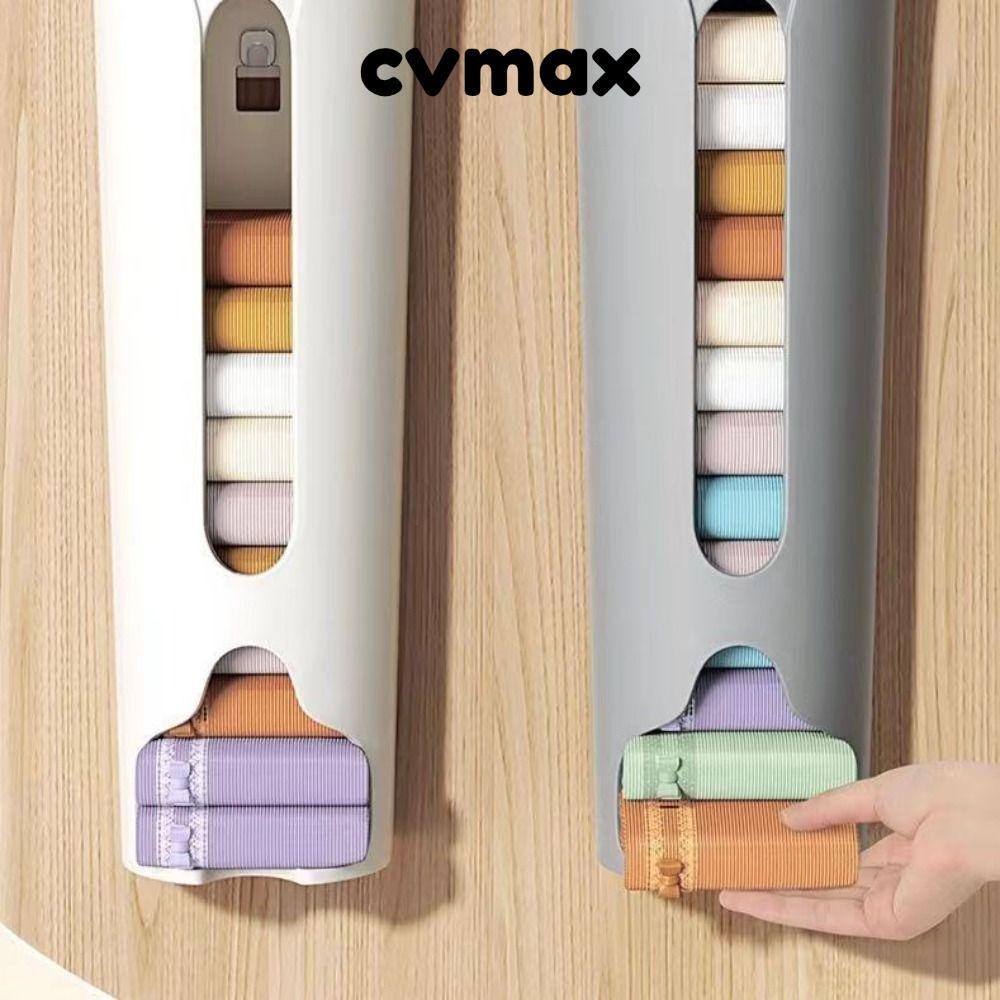 Cvmax กล่องเก็บชุดชั้นใน, เครื่องจ่ายถุงขยะกันฝุ่นแบบมีกาวในตัว, ที่เก็บถุงเท้ากางเกงชั้นในความจุขนาดใหญ่แบบติดผนังประหยัดพื้นที่