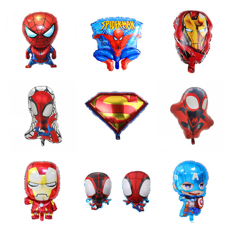 Spider-man Series ธีมตัวละครฮีโร่ปาร์ตี้ลูกโป่งฟอยล์ของเล่นเด็กการ์ตูน Avengers ตกแต่งภาพบอลลูน
