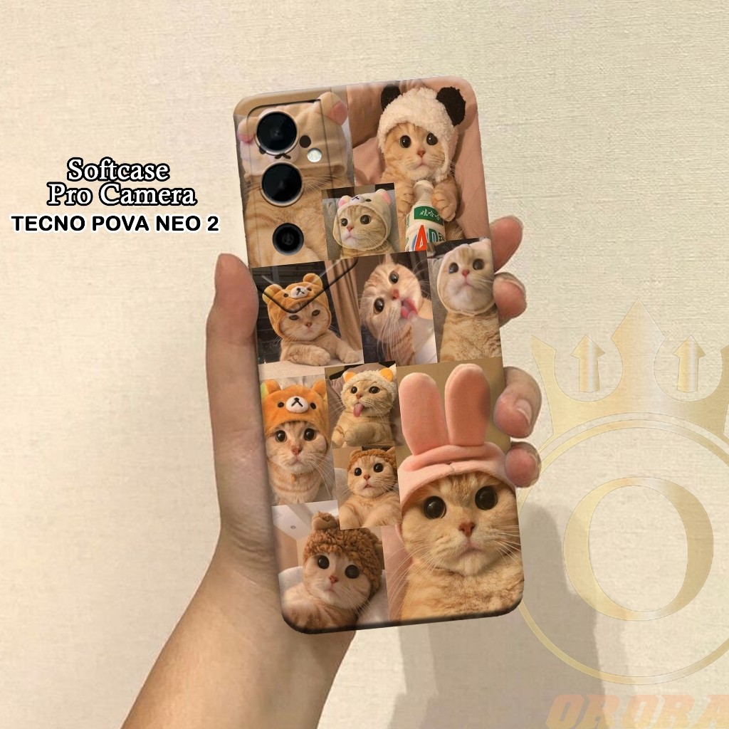 Softcase Tecno Pova Neo 2 - ORORA - Casing Tecno Pova Neo 2 - Motif case CATSS - Tecno - Softcase Te