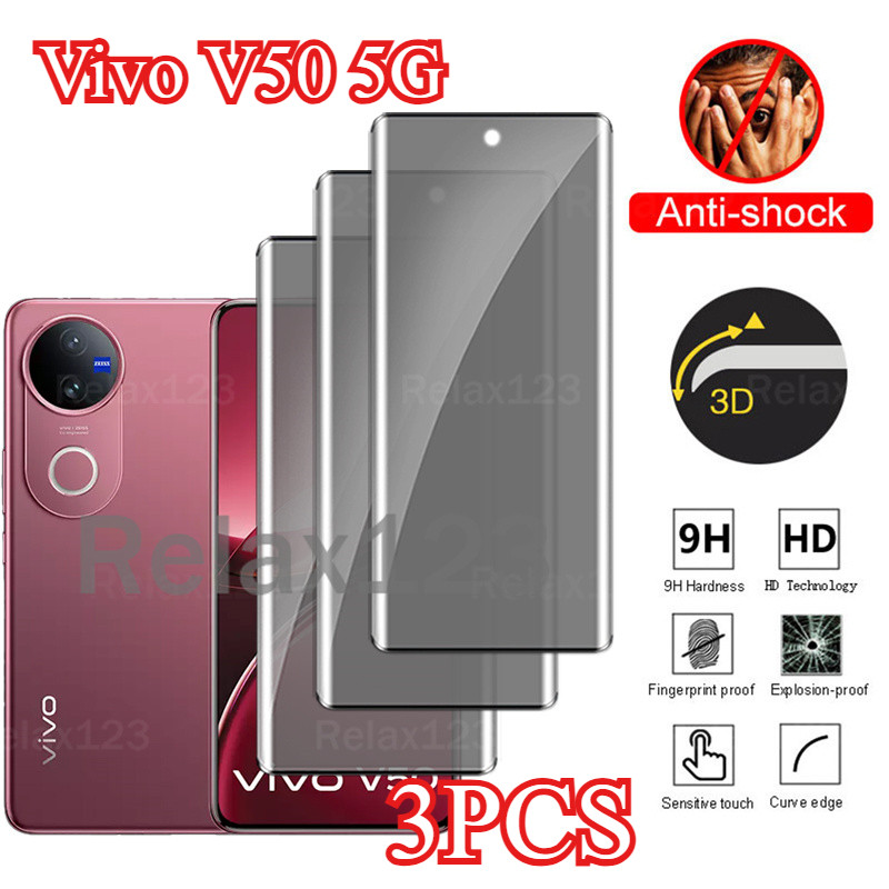 Vivo V50 5G 3PCS สําหรับ Vivo V50 5G VivoV50 5G Vivo V 50 5G 2025 กระจกนิรภัยหน้าจอป้องกันด้านหน้าฟิ