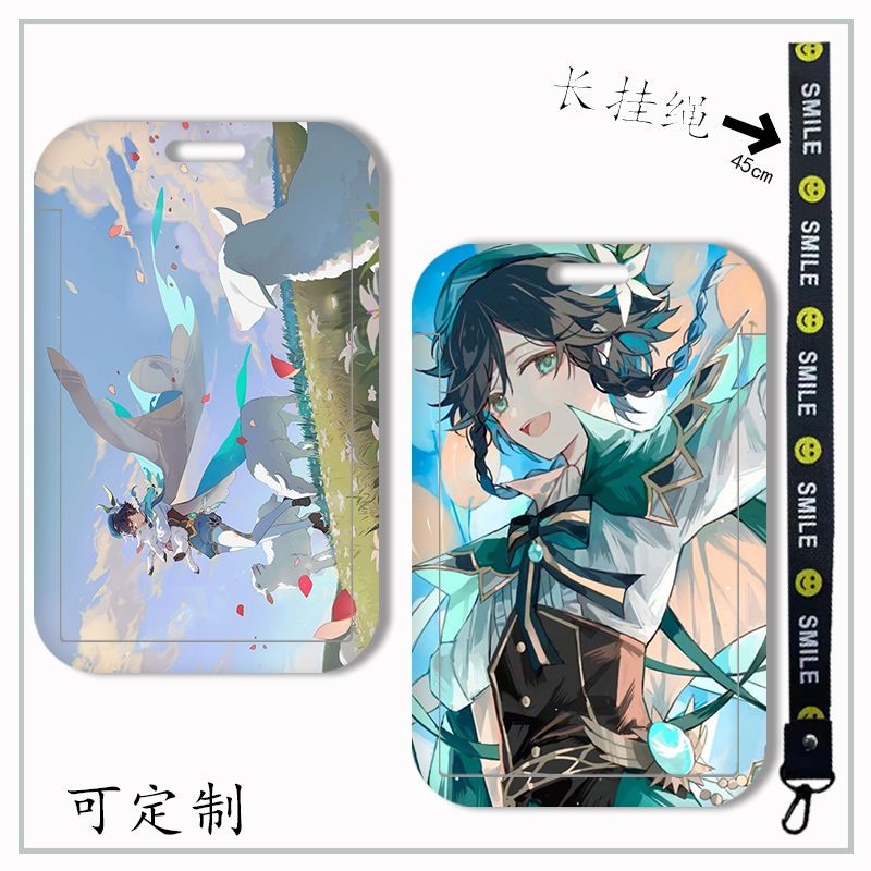 Genshin Impact Venti DIY Student School ID Card Holder Personal ID Card Bank Card MRT Card Case