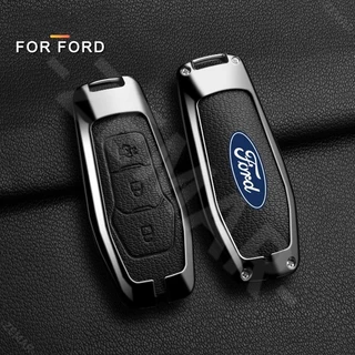 Ford ฝาครอบรถหนัง ปลอกรถ ฝาครอบโลหะผสมสังกะสี เคสป้องกันสมาร์ทคีย์ เคสกุญแจรถยนต์ พวงกุญแจรถยนต์ พวงกุญแจ อุปกรณ์เสริมรถยนต์ Ford Ranger Raptor Everest Fiesta Focus Mustang Escape Ecosport STI