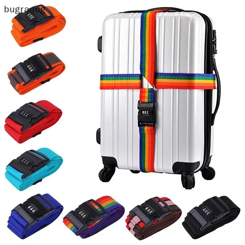 Bug 2 เมตร Rainbow รหัสผ่านล็อคกระเป๋าเดินทางกระเป๋า 3 หลักรหัสผ่านล็อคสายคล้องคอ Baggage เข็มขัด raoog