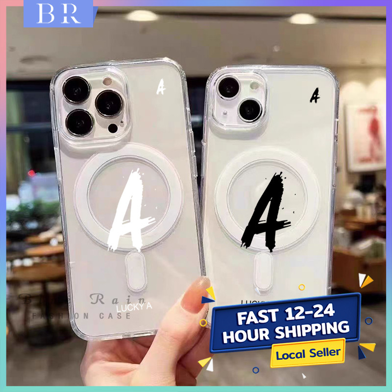 สําหรับ Iphone 16 15 14 12 13 11 Pro Max 7 8Plus X XS XR Lucky A รูปแบบโปร่งใส PC Hard Magnetic