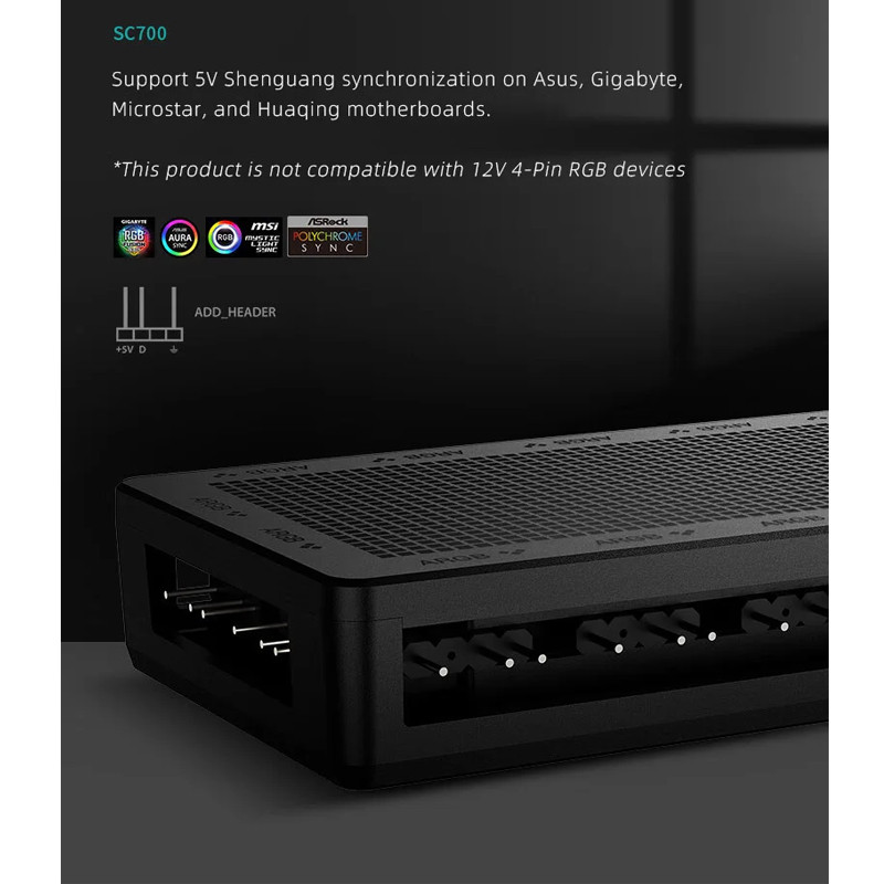 Deepcool ARGB HUB SC700 12-PORT ARGB HUB SC790 2 in 1 6PWM & 6ARGB SATA Power Control เชื่อมต่อ ราคา ถูกที่สุด ดีลบีเคเค แกลเลอรีภาพที่ 8