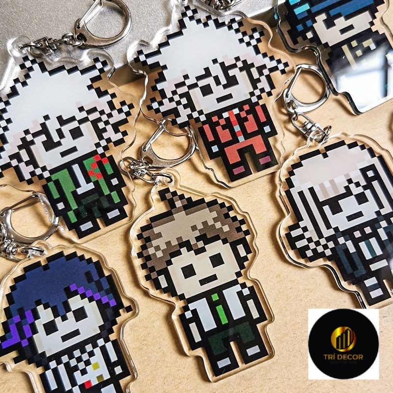 Hinata Hajime Nagito Komaeda อะนิเมะพวงกุญแจ Danganronpa พิกเซลสไตล์อะคริลิคพวงกุญแจผู้หญิง N