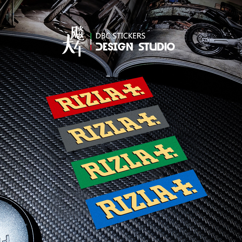 RIZLA RIZLA กระดาษบุหรี่จักรยานรถจักรยานยนต์สติกเกอร์ตกแต่งร่างกายกันน้ําสะท้อนแสงรูปลอก