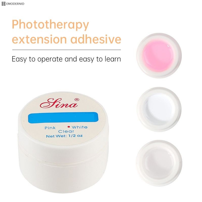 ยาทาเล็บยูวีเจล 3 สีสีขาวสีชมพูติดทนนานสําหรับตกแต่งเล็บ