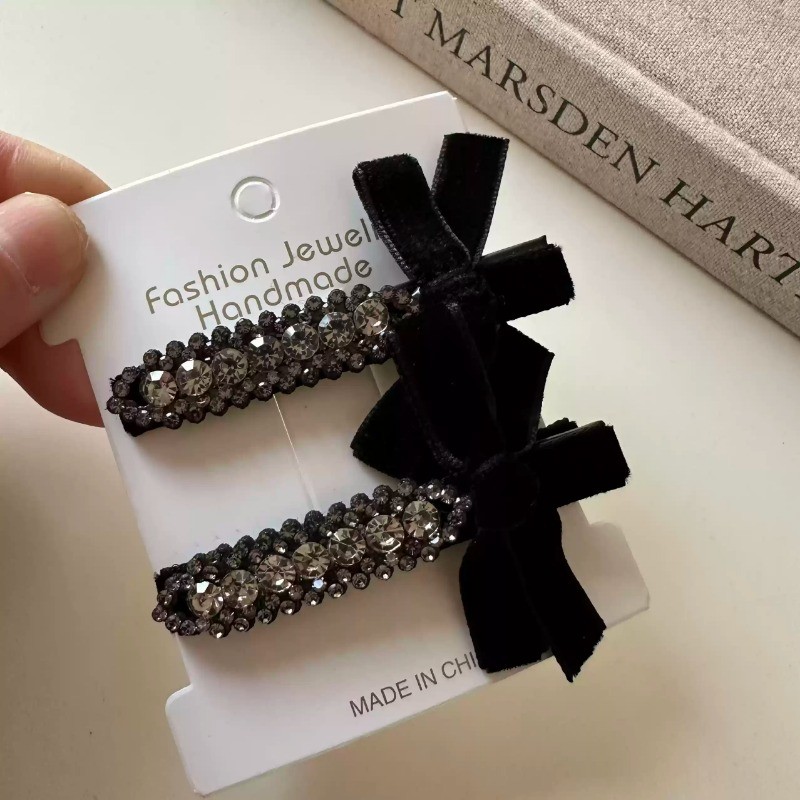 เกาหลีกํามะหยี่ พลอยเทียม กิ๊บแฟชั่นคลิปโบว์กิ๊บติดผมเครื่องประดับผม