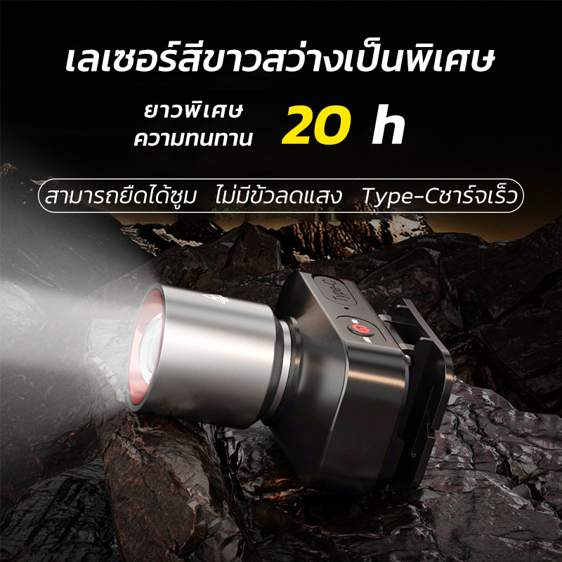 KAISER ไฟฉายคาดหัว ไฟคาดหัว ส่องไกล ไฟคาดหัว LED ส่องกบ เดินป่า ลุยฝนได้ สว่างมาก รับประกันความสว่าง L-42 - รูปที่ 2