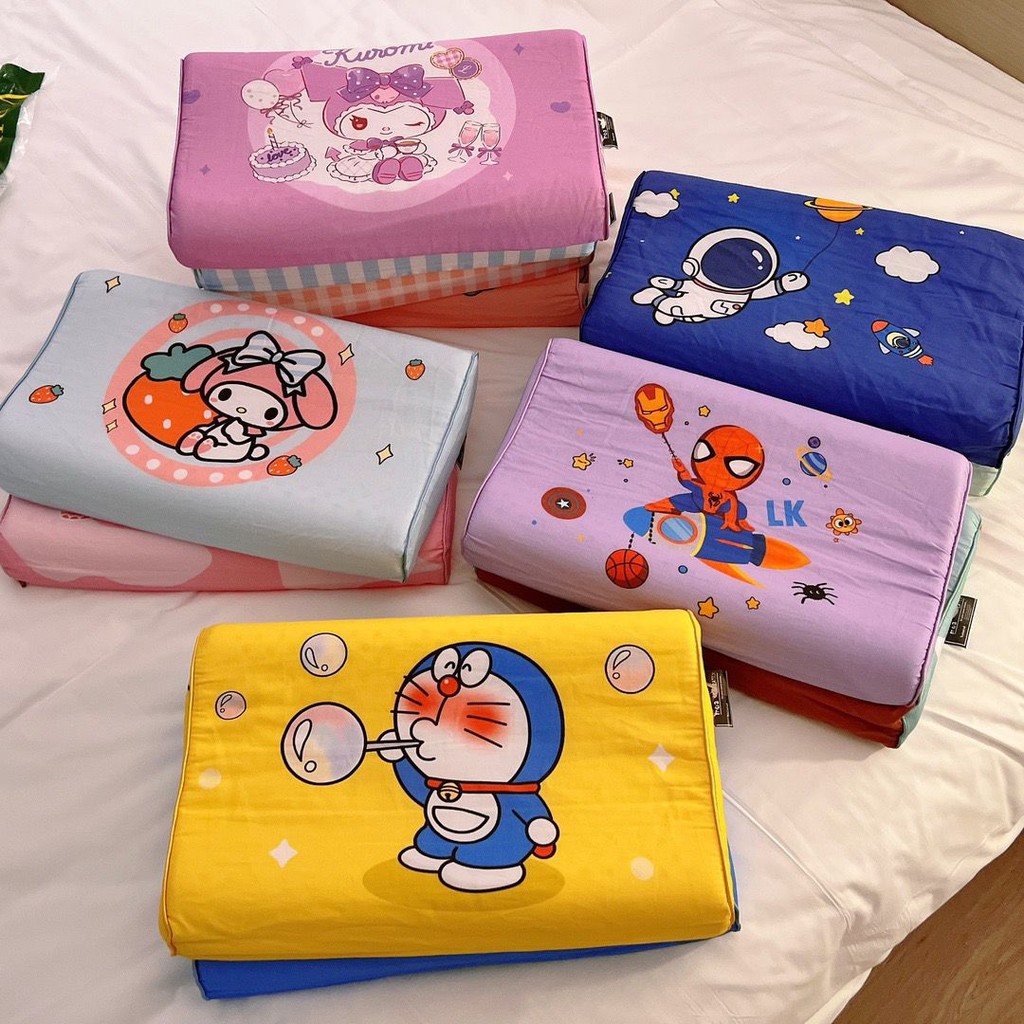 หมอนยางพารา สำหรับเด็ก 0-8 ขวบ (งานปลอกผ้าคอตตอน) หมอนสุขภาพเด็ก หมอนเด็ก