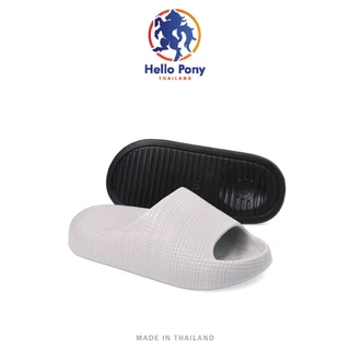 Hello Pony รองเท้าเเตะ รองเท้สแตะ ลายตาราง แฟชั่น Unisex ใส่สบาย EVA กันน้ำ กันลื่น MHM4013