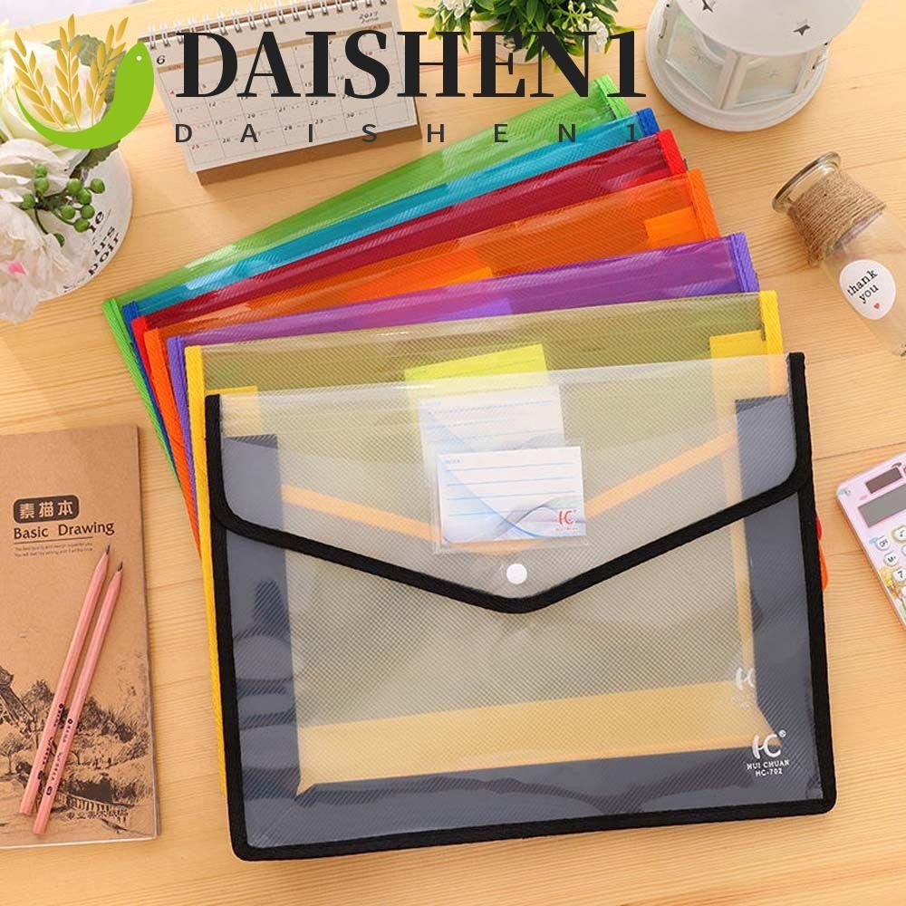 Daishen1 แฟ้มโฟลเดอร์โปร่งใส A4/A5 Pvc Portfolio ข้อมูลกระเป๋าสํานักงานกันน้ําถุงเก็บกระดาษ