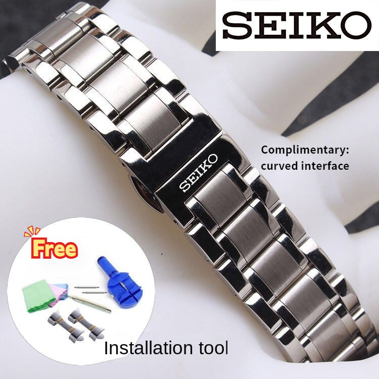 Seiko สายนาฬิกา Seiko5 watch strap SRPB93J1 SNKM83J1 สายรัดข้อมือสแตนเลส 18มม. 20มม. 22มม.