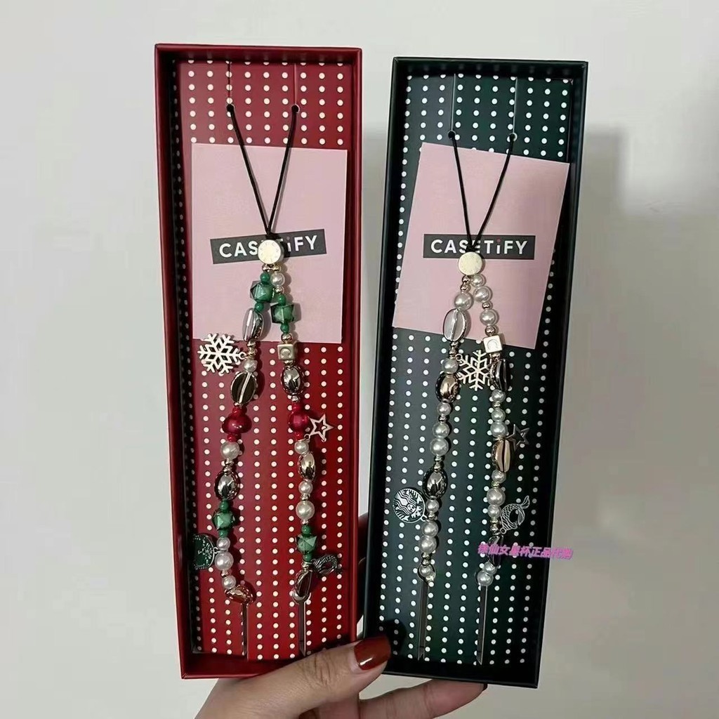 Starbucks Co-Branded CASETIFY สายคล้องโทรศัพท์มือถือ สีขาว สีเขียว สีแดง สไตล์คลาสสิก เรโทร