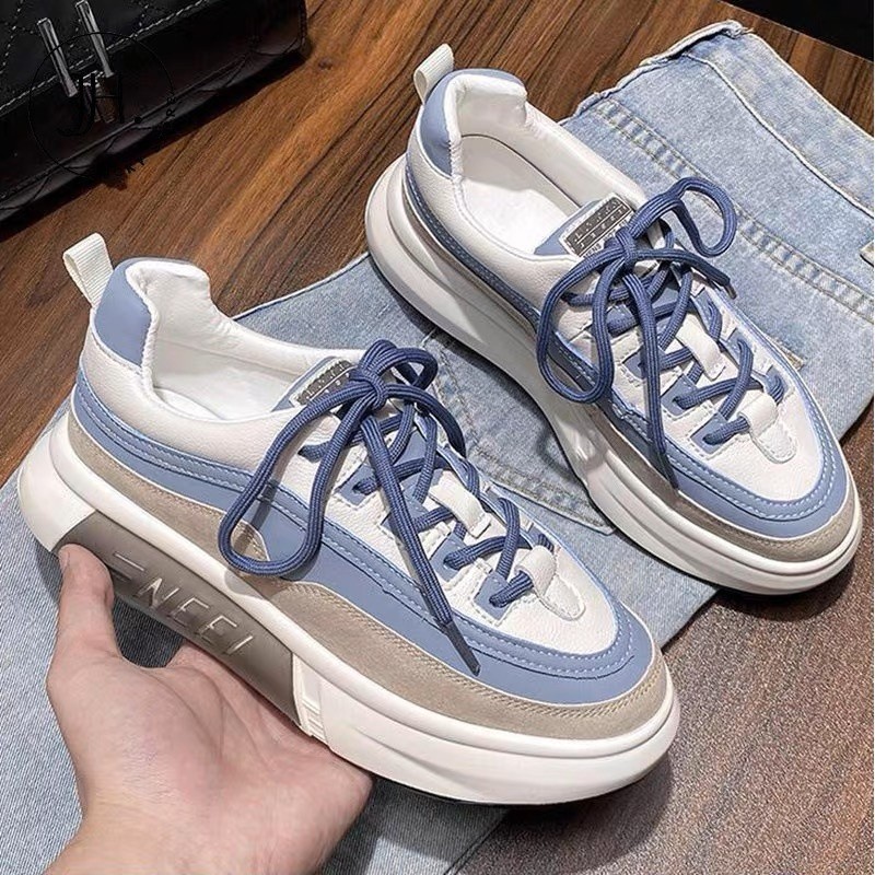 JH.lucky รองเท้าผ้าใบเสริมส้น รองเท้าส้นตึก ทรง Sport แต่งลายสวย #sy92