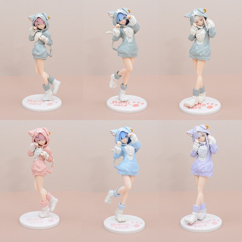 โมเดลฟิกเกอร์ Life From Scratch Life in Another World Rem Ram Emilia Parker สําหรับประดับตกแต่ง