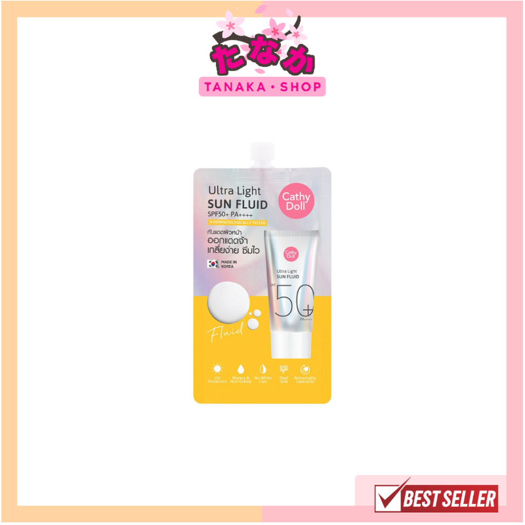 (1ซอง) Cathy Doll Ultra Light Sun Fluid SPF50+ PA++++ 7ml กันแดดเนื้อเซรั่ม