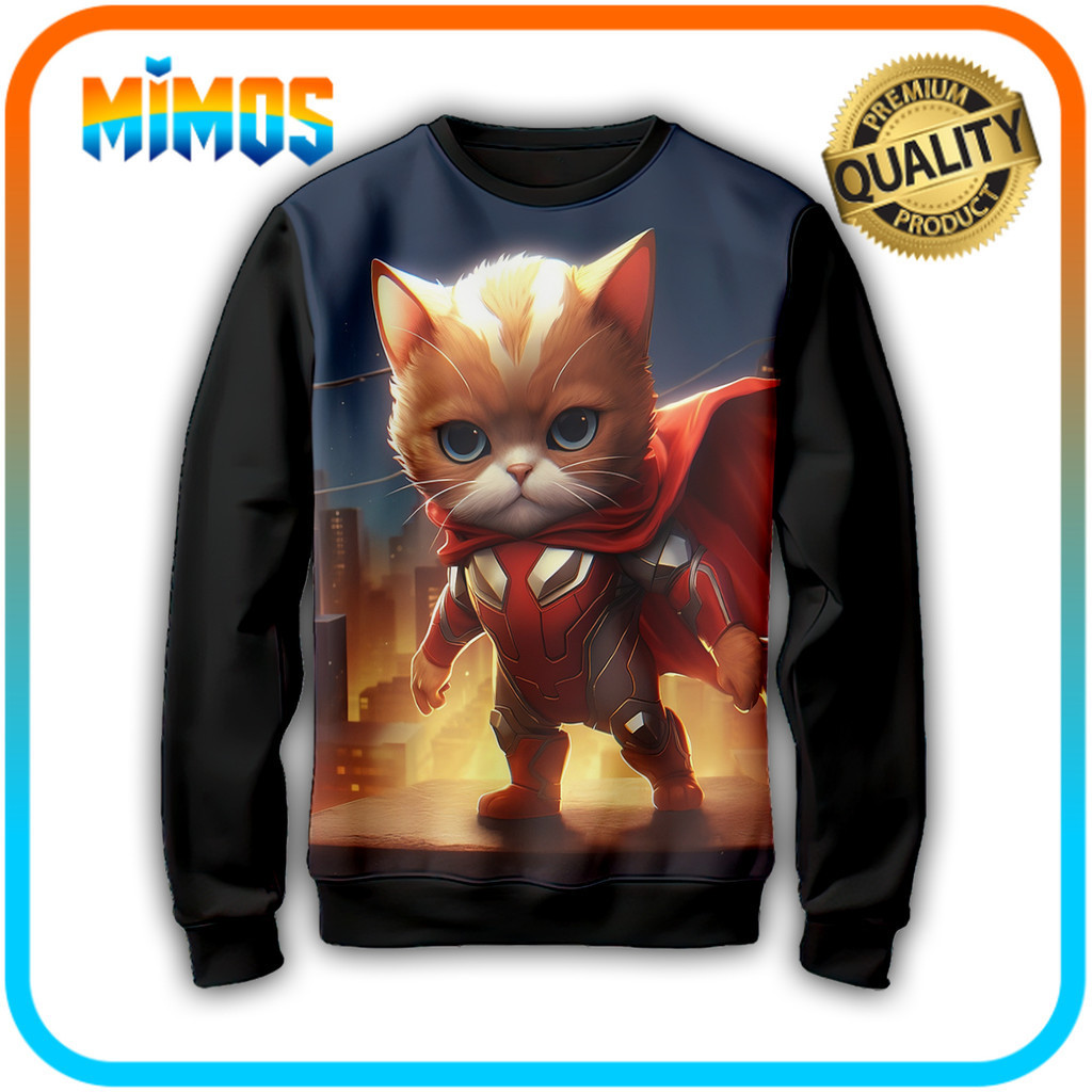 3D การ์ตูน TV Animation Cat Hero เสื้อกันหนาว 02MM006 _SW สําหรับอายุ 1-12 ปี