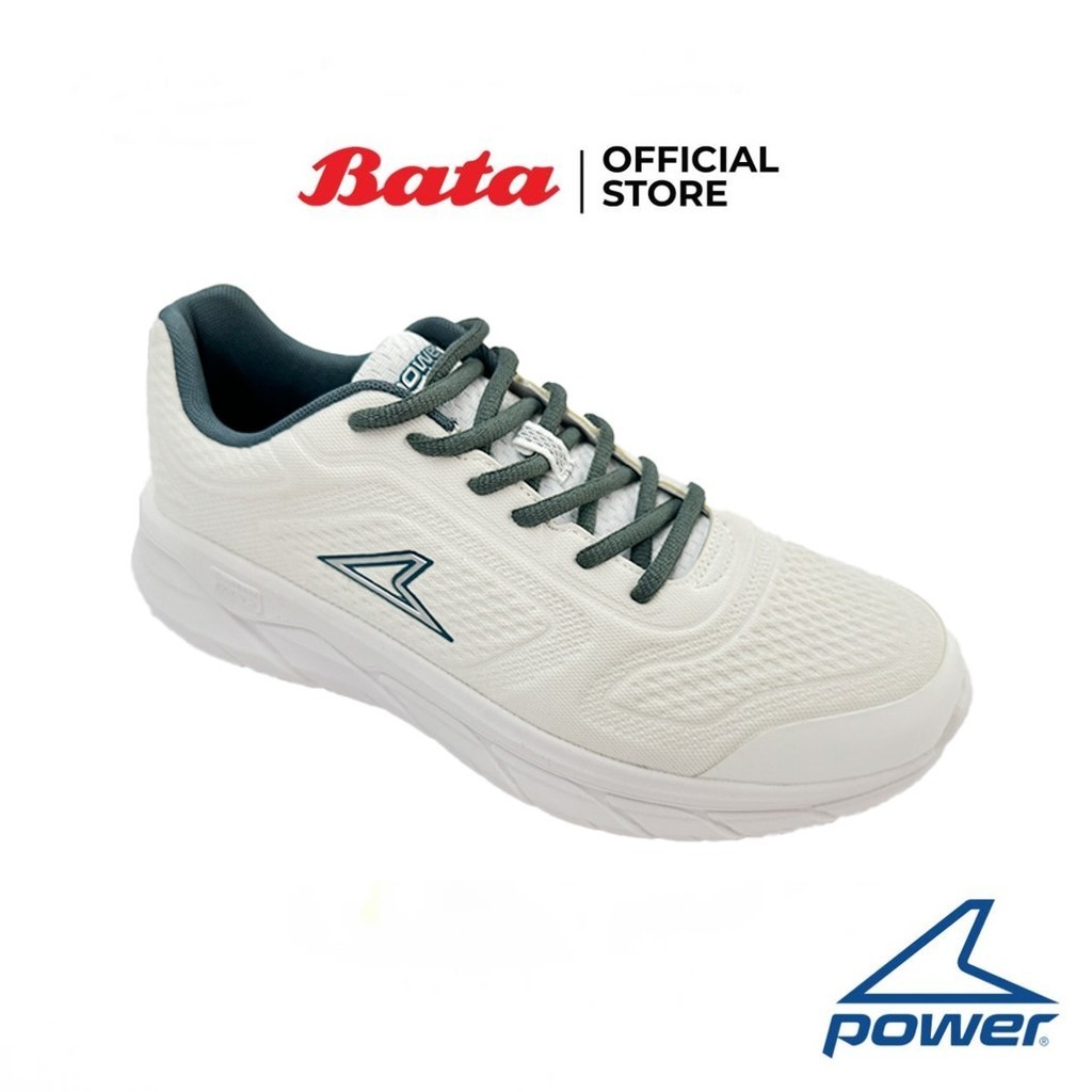 Bata บาจา Power รองเท้ากีฬาวิ่งออกกำลังกาย แบบผูกเชือก พร้อมเทคโนโลยีรองรับน้ำหนักเท้า สำหรับผู้ชาย รุ่น HARROW PLUS KAZAM สีขาว 8281814