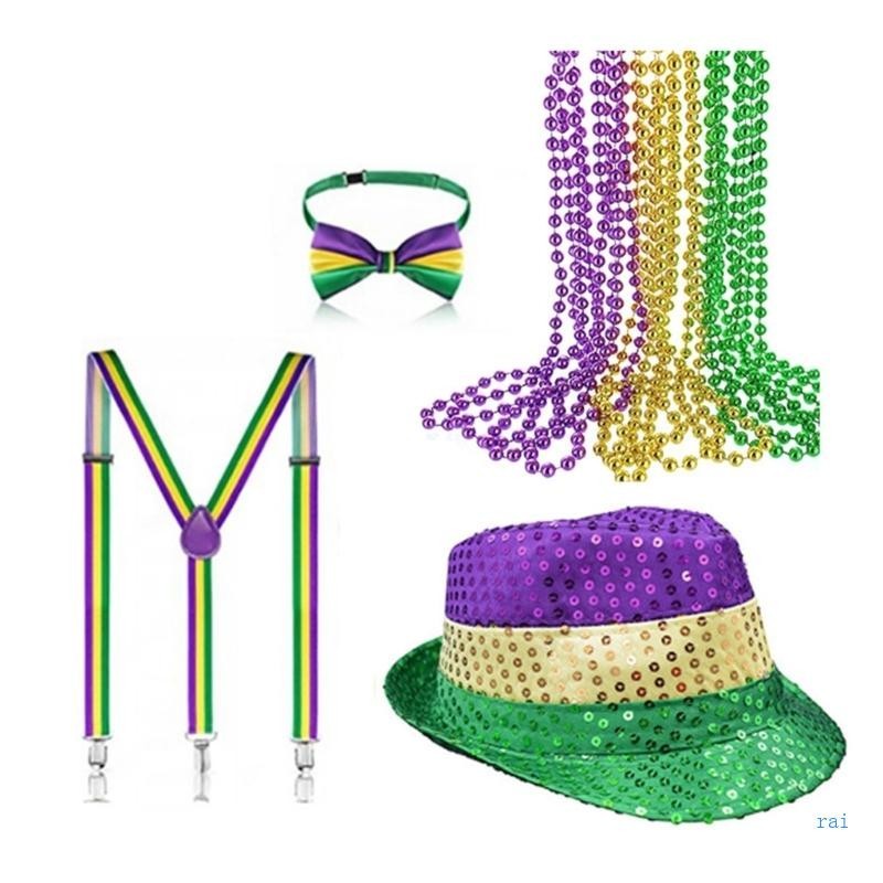 Rai เลื่อม Fedora หมวก Mardi Gras อุปกรณ์เสริม สําหรับตกแต่งปาร์ตี้ งานรื่นเริง