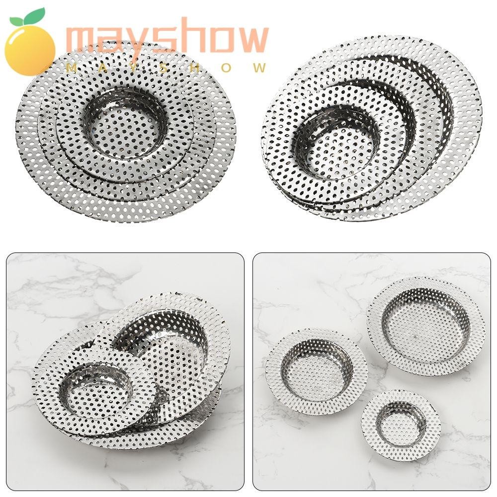 Mayshow ที่กรองอ่างล้างจาน สเตนเลส ห้องน้ํา ท่อระบายน้ํา ป้องกันการอุดตัน ผม ทําความสะอาด ตาข่ายดัก