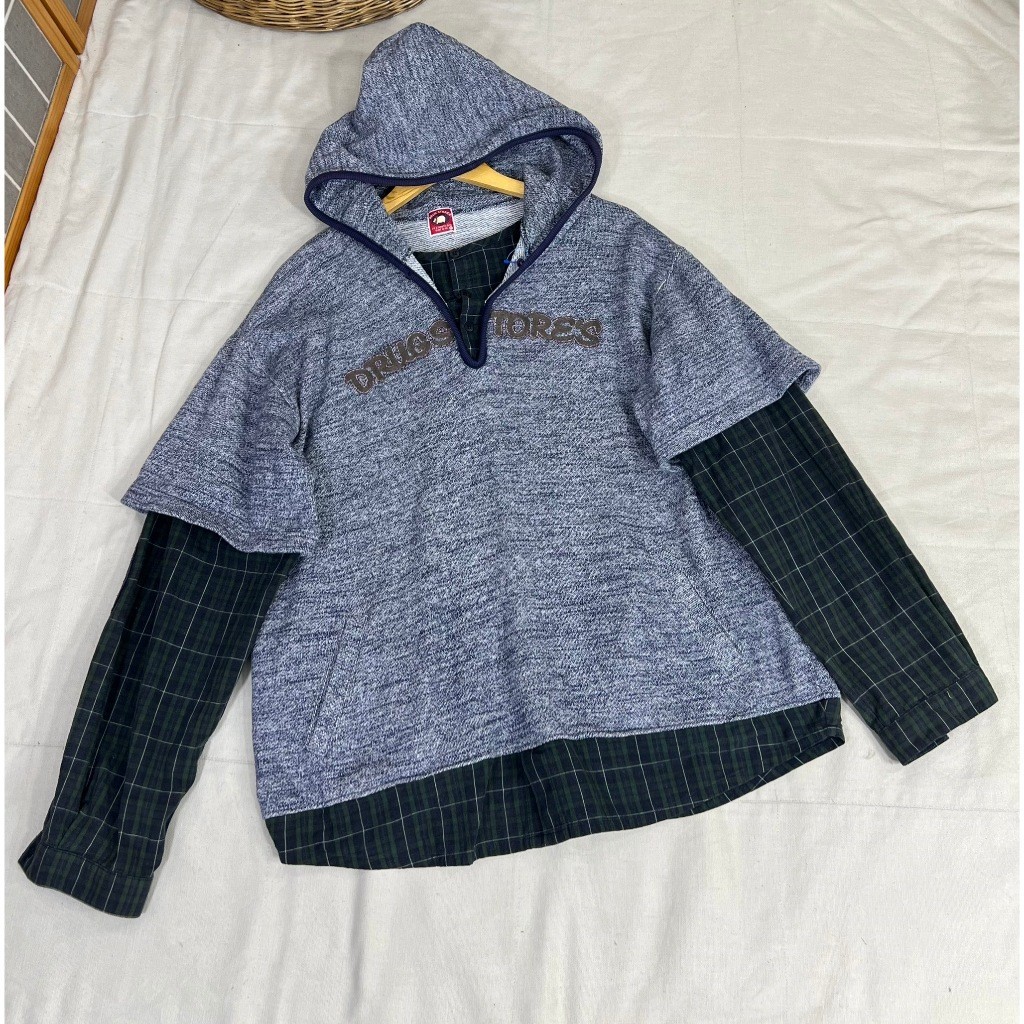 No❤️ A554 D..ru..g S..tor..e's วินเทจแจ๊คเก็ต ไซส์ F ฮู้ดดี้ ผ้าคอตตอนร้อยเปอร์เซ็นต์สภาพใหม่มากกระเ