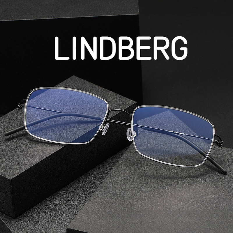 [Betaแว่นตาไทเทเนียมบริสุทธิ์] กรอบแว่นตาไทเทเนียมบริสุทธิ์ LINDBERG Linderberg สไตล์เดียวกัน NIKOLA Non-Sense Thin-Frame Square Face สามารถจับคู่กับกรอบธุรกิจสายตาสั้นชาย