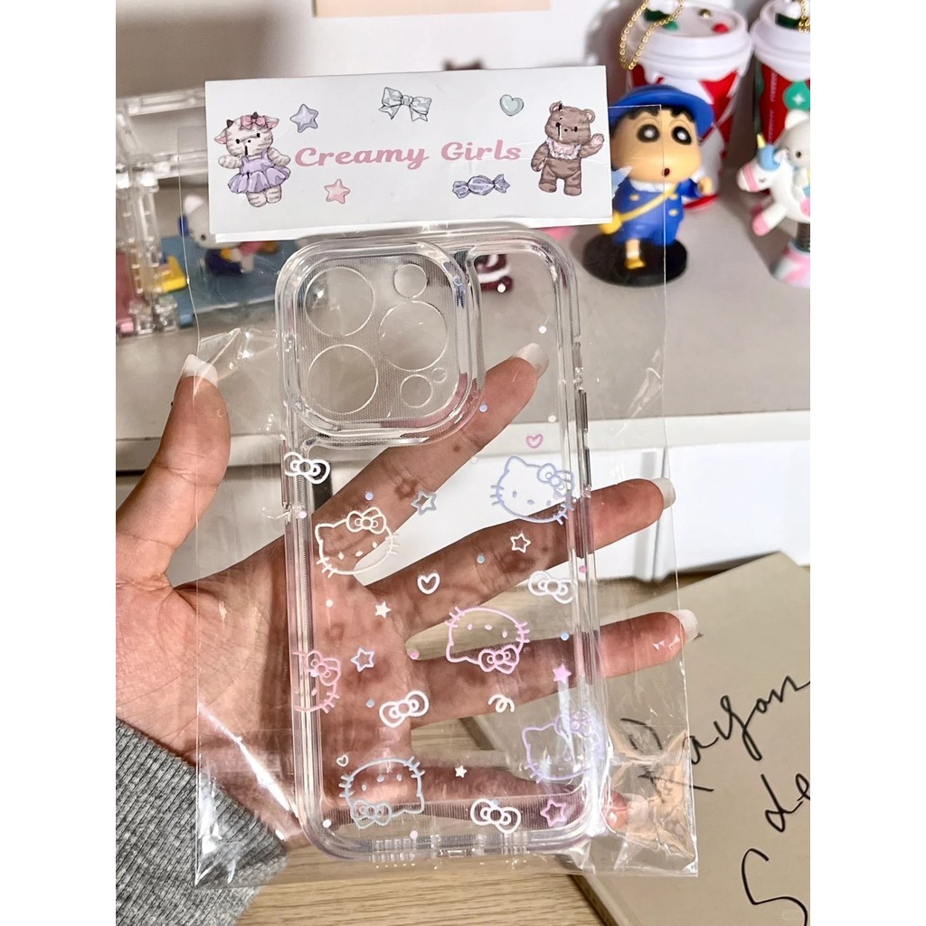 เคส iphone hone 11 12 13 14 15 plus Pro Max iphoneX Xr Xs Max 7 8 6s plus การ์ตูนน่ารักแมว TPU เคสโทรศัพท์โปร่งใสนุ่ม