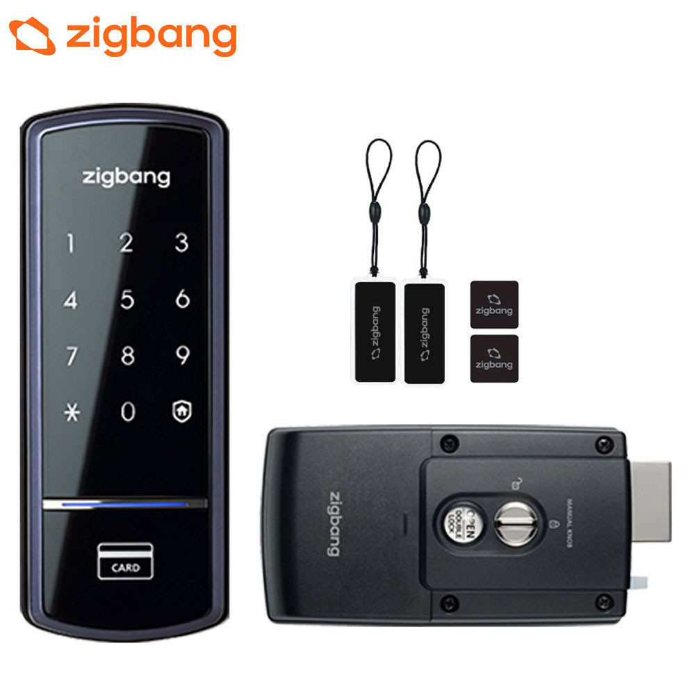 Zigbang Korea SHS-1321 Smart Digital Double Door Lock Key Tag and Touch Korea