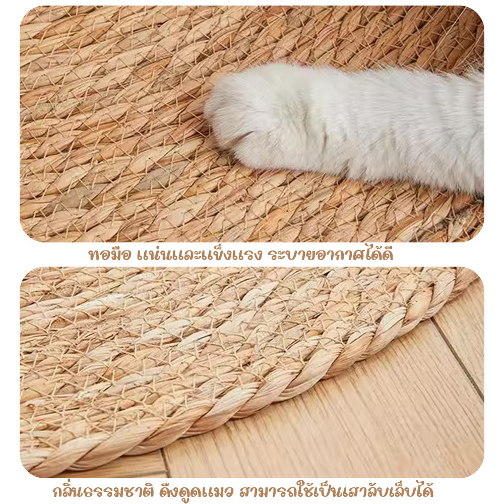 【ขนาดต่างๆ】วงกลมพรมลับเล็บแมว ที่นอนแมว กันข่วน ที่ลับเล็บแมว ของเล่นแมว ธูปฤาษีธรรมชาติ