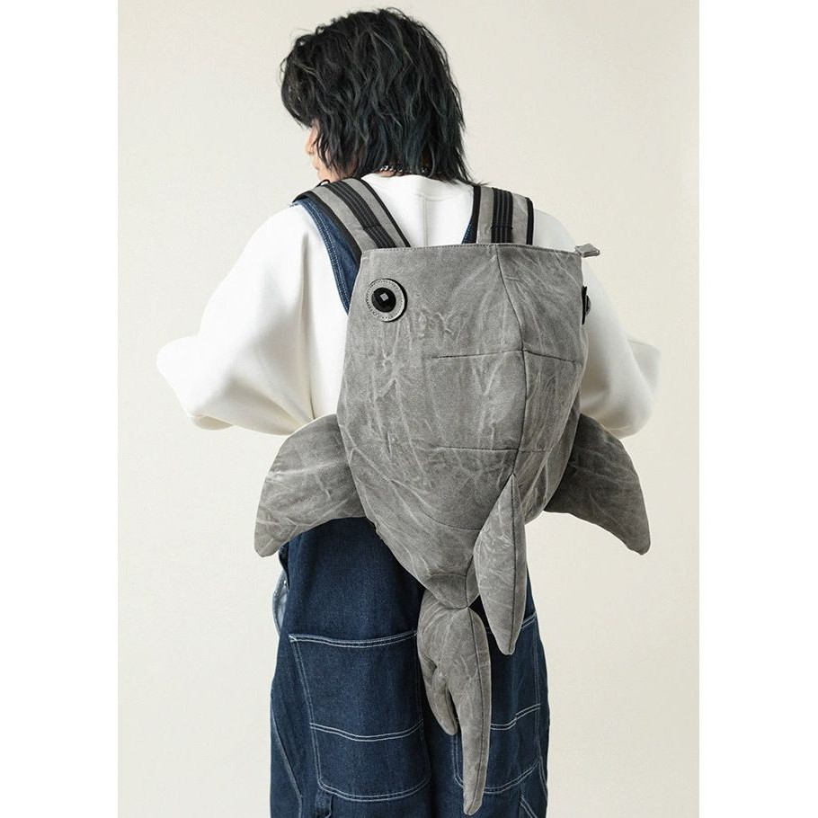 [Medium ] อินเทรนด ์ Zoo Whale Shark Backpack Whale popzoo Niche Style Street Wear Men Women Schoolbag Backpack