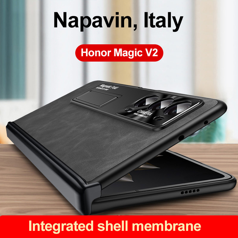 เคสหนัง ผิวด้าน ฝาพับแม่เหล็ก 360 องศา สําหรับ Honor Magic V2