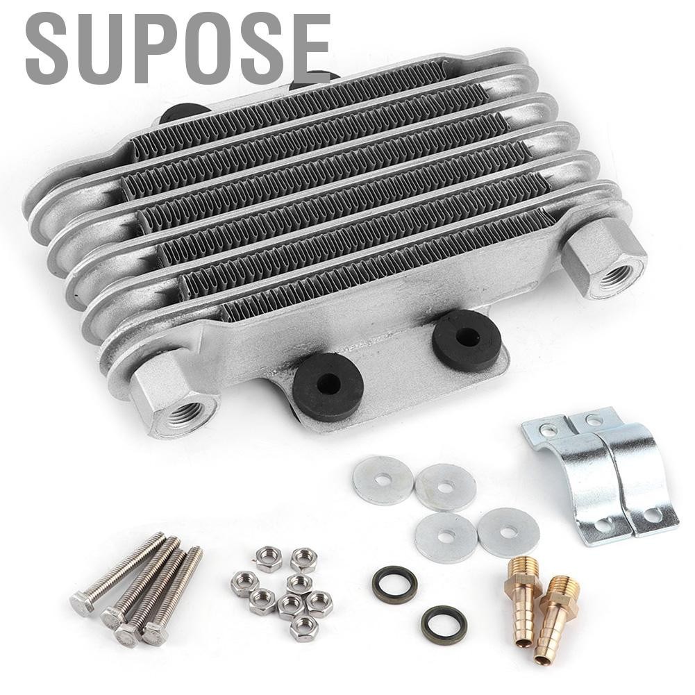 Supose 6 Row Oil Cooler Engine Silver Motorcycle Universal