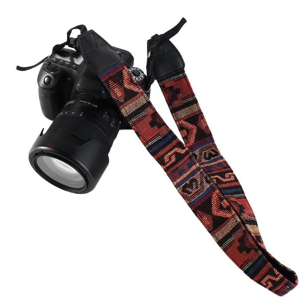 Sparkleflux เข็มขัดคล้องคอกล้องทนทานน้ําหนักเบา SLR DSLR Retro สายคล้องกล้อง