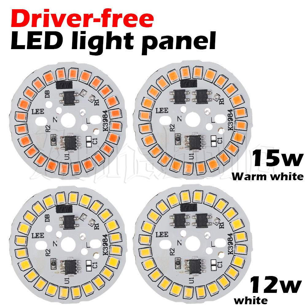 บอร์ดไฟ LED แบบไร้คนขับ - แหล่งกําเนิดแสง DIY - แผ่นแหล่งกําเนิดแสงแบบวงกลม - AC 165-265V - แผ่นโคมไฟ SMD - 12W/15W - IP43 6000K/3000K LED Patch - ลูกปัดไฟสปอตไลท์ / ร้อน