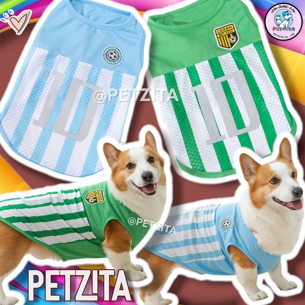 พร้อมส่ง เสื้อแขนกุดลายสปอร์ต SPORT สุดเท่ห์ - งานป้ายแบรนด์ for สุนัขพันธุ์กลาง หมาอ้วน หมาใหญ่