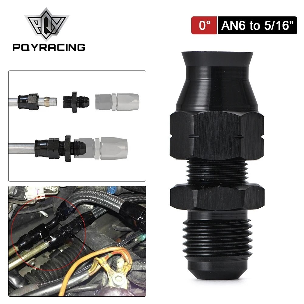 1 Piece Straight 6AN Male Flare to 5/16" (OD 8mm) Tube Hose Fitting Adapter Fuel Hard Line Pipe Alum