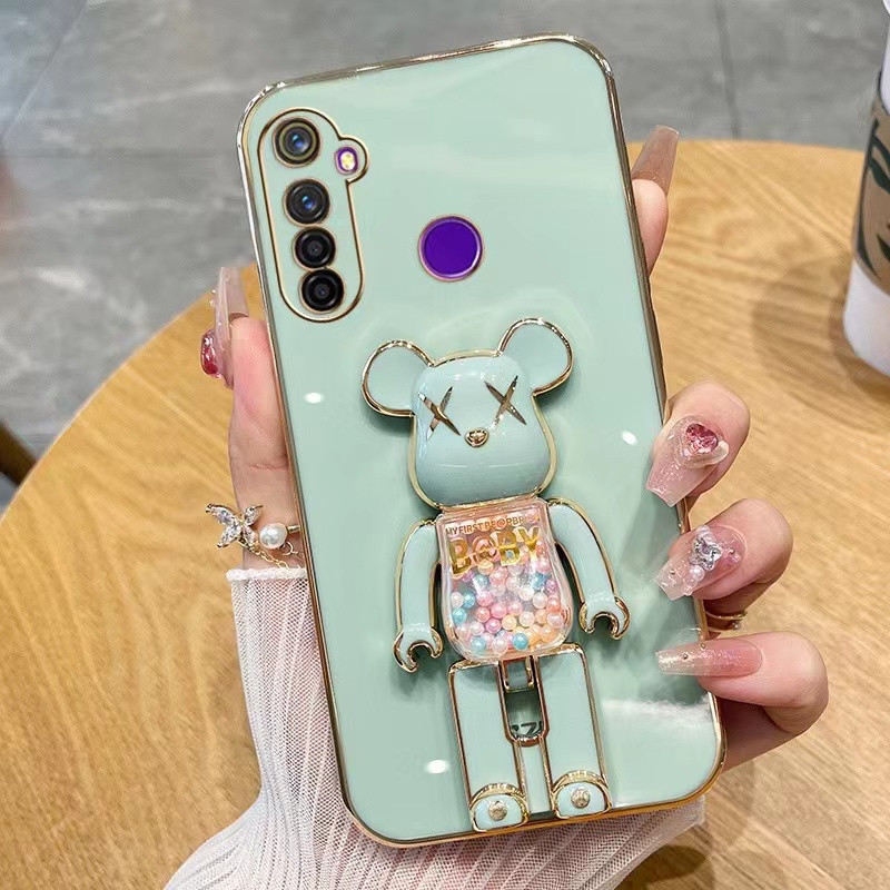 เคสโทรศัพท์มือถือ สําหรับรุ่น Realme C65 C67 11 X 9i C51 C53 แบบนิ่ม น้องหมี ขาตั้งได้ หมุนได้ ฝาหลั