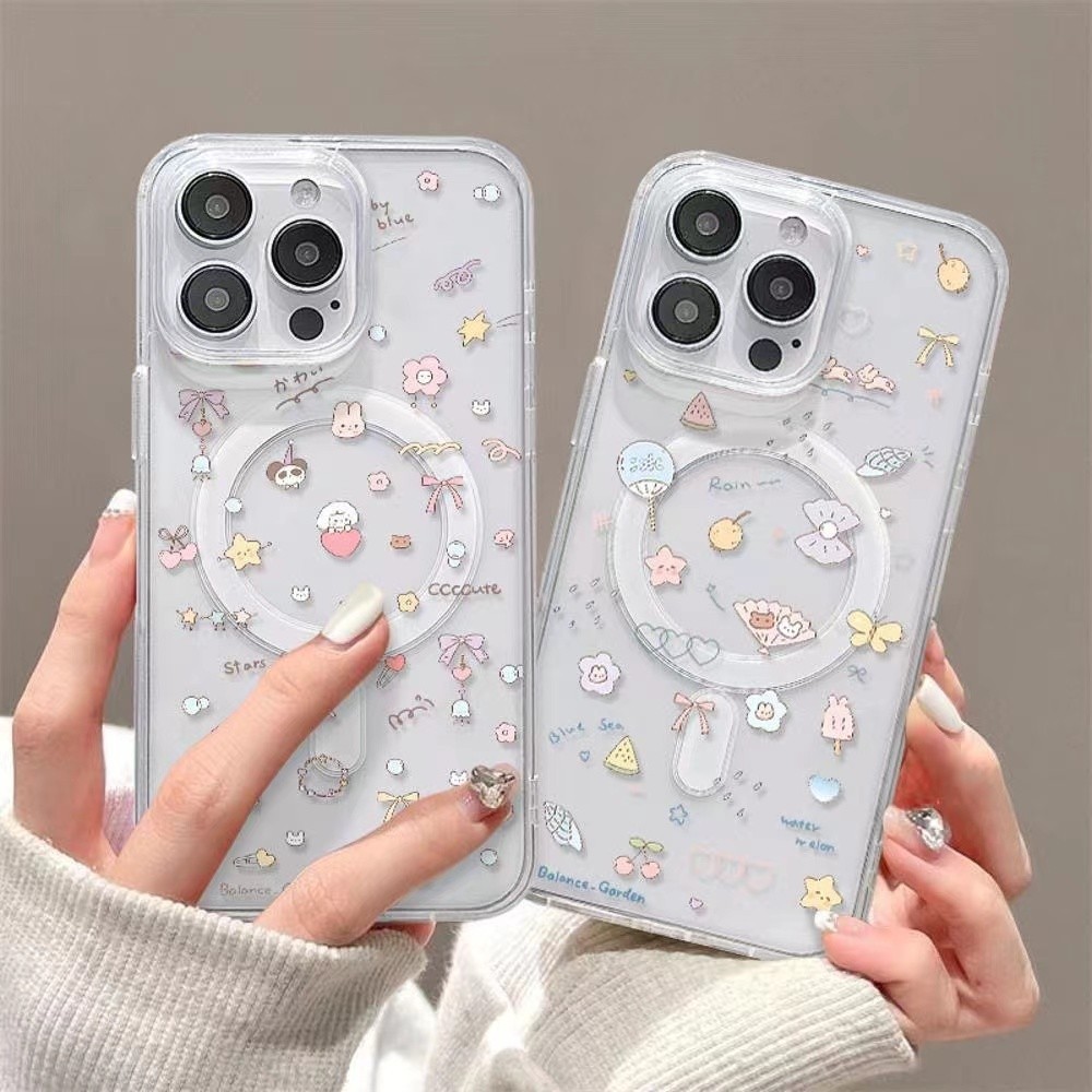 เคสโทรศัพท์มือถือ แบบใส ลายการ์ตูนน่ารัก สําหรับ Iphone x xr xsmax 11 12 13 14 pro max 14plus 15plus 15promax