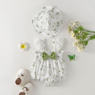 Newbron ชุดจั๊มสูทรอมเปอร์ แขนกุด เนื้อผ้าฝ้าย ลายดอกไม้ ประ…