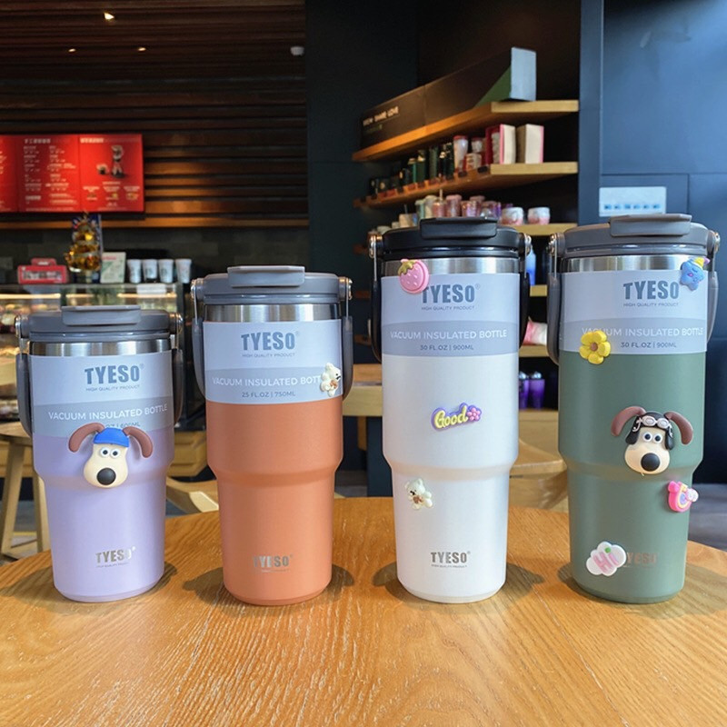 แก้วกาแฟ TyesoTS-8827/TS-8829 แก้วน้ำเก็บความเย็น แก้วน้ำเก็บอุณภูมิ เครื่องใช้ในบ้าน แก้วพร้อมหูหิ้