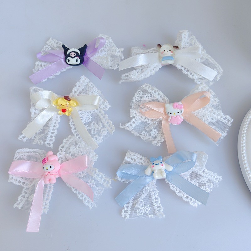 SANRIO เด็กลูกไม้โบว์กิ๊บหวานกิ๊บ ซานริโอ การ์ตูนสาวน้อยสไตล์เกาหลีเครื่องประดับผม