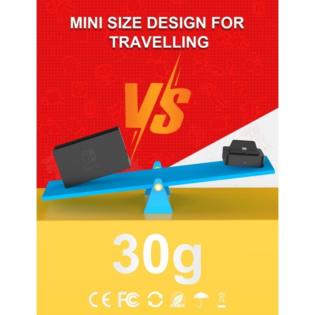 Suprcl 3 in 1 แท่นชาร์จ USB C เข้าได้กับ Nintendo Switch TV Dock OLED USB C เป็น HDMI HD 4K 1080P USB C 15V และ USB 3.0 พอร์ตขาตั้ง