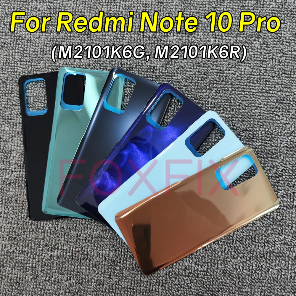 เคสแบตเตอรี่ ด้านหลัง แบบเปลี่ยน พร้อมกาว สําหรับ Xiaomi Redmi Note 10 Pro M2101K6G M2101K6R