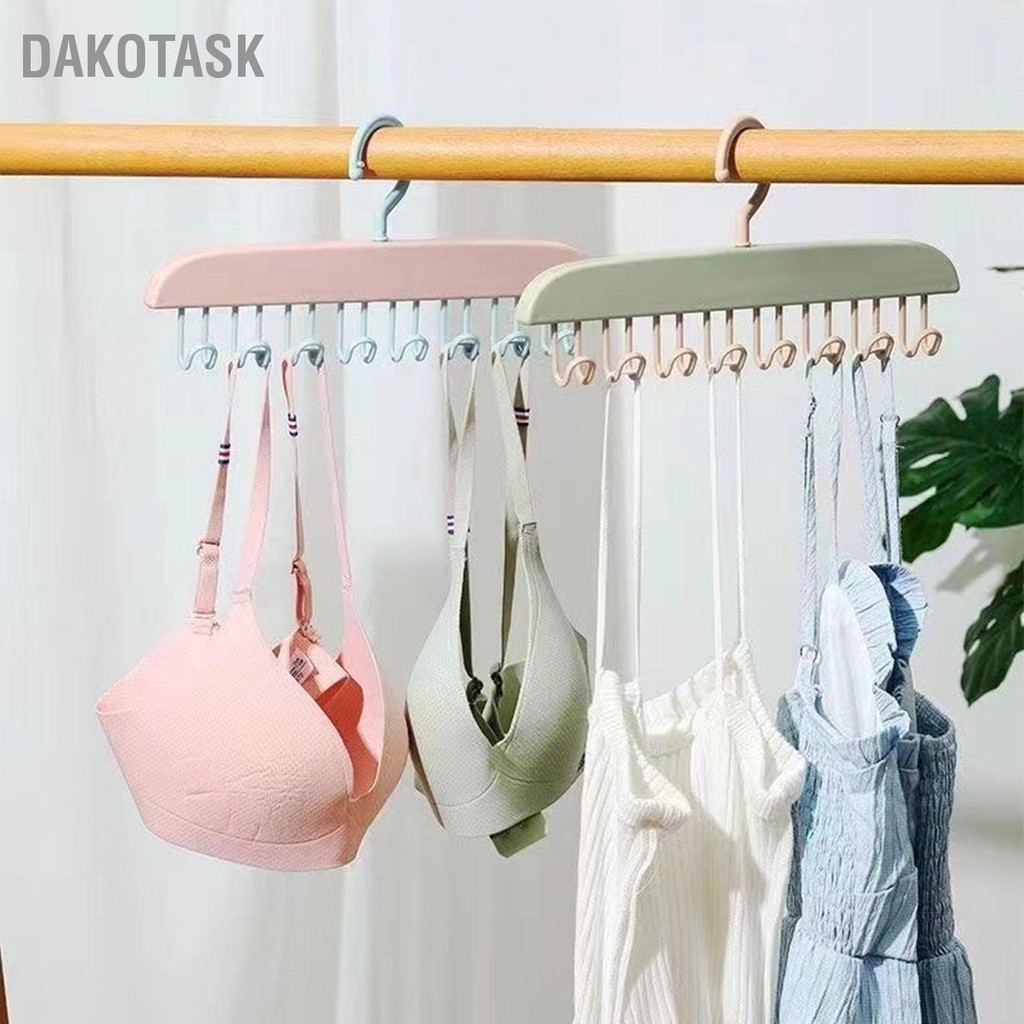 DAKOTASK Tank Top Hanger Space Saving Bra Organizer หยักแขวนเสื้อผ้ากับตะขอสำหรับ Camisoles Tops Bras Ties ชุดว่ายน้ำ Strappy ชุด