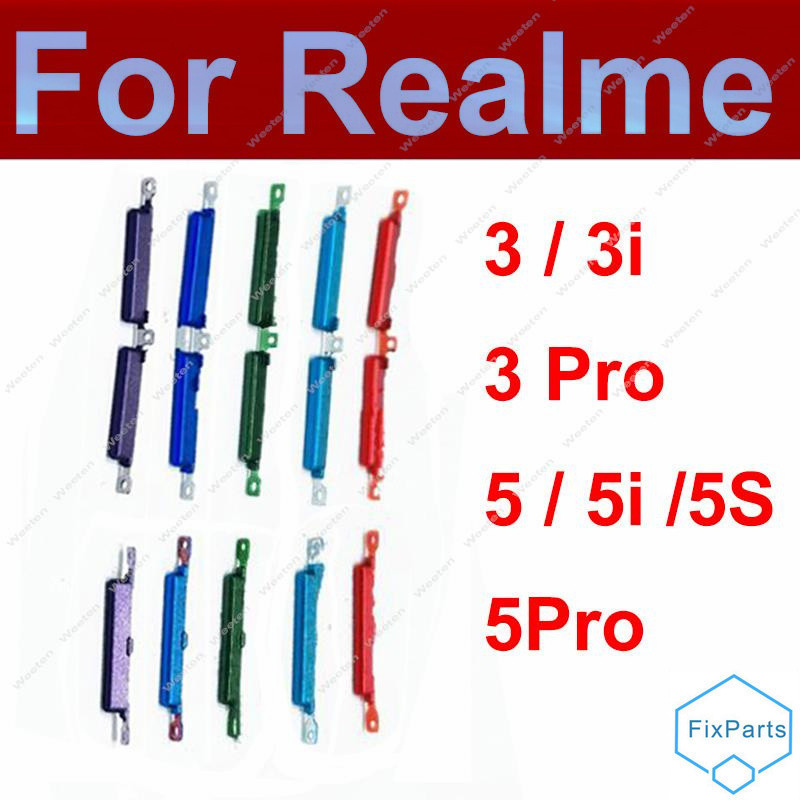 ปุ่มปรับระดับเสียง ปุ่มเปิดปิด ด้านข้าง แบบเปลี่ยน สําหรับ Realme 3 3i 5 5i 5S 3 5 Pro