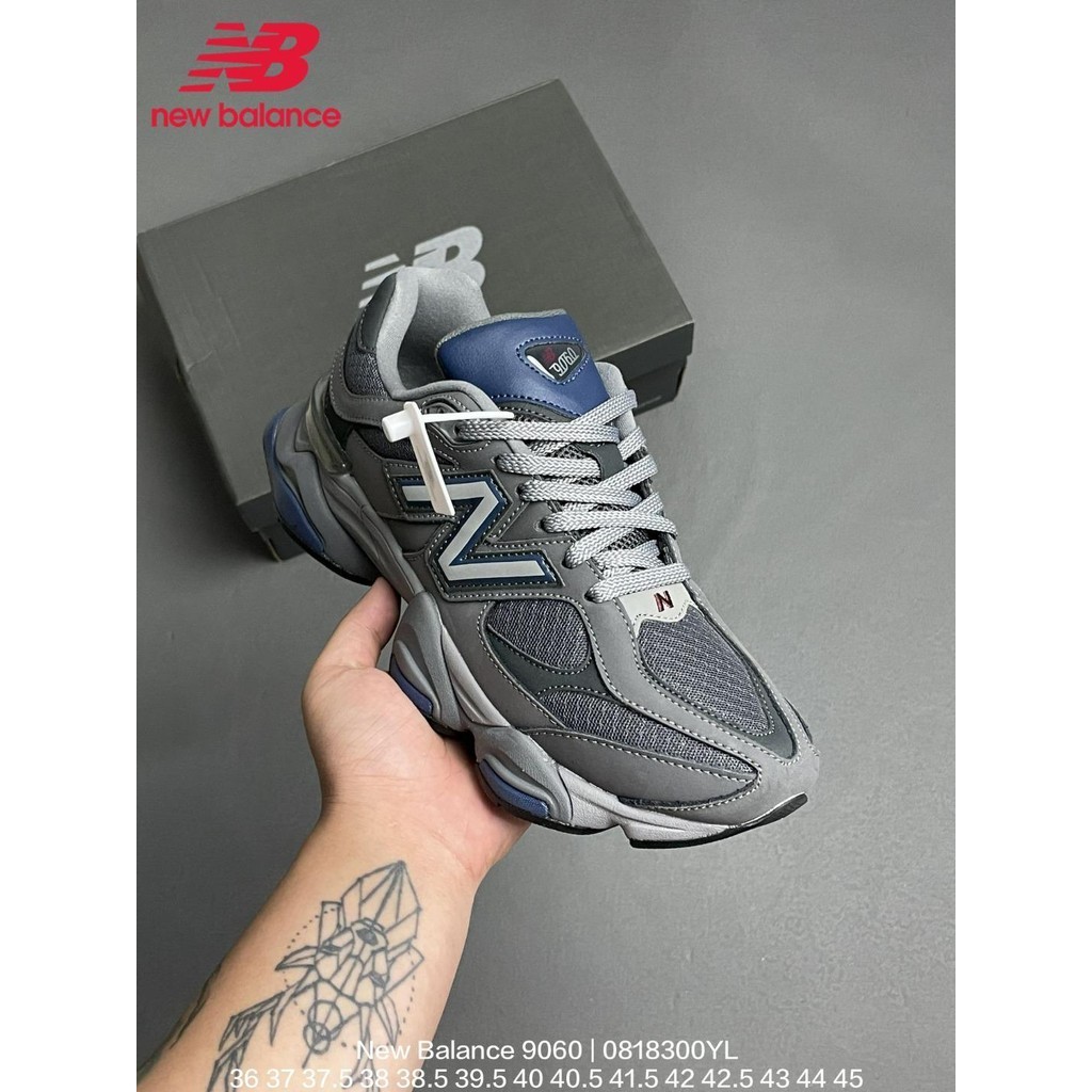 New Balance 9060 'Blue Haze' Retro Sneakers Suede and Mesh Construction ABZORB Cushioning รองเท้าผ้าใบผู้ชาย รองเท้ากีฬา