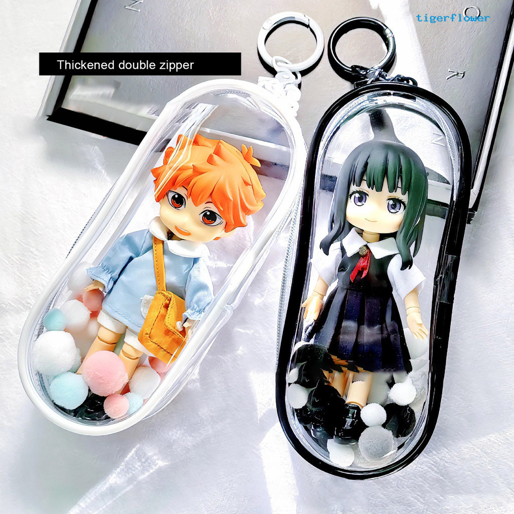 【TF】กระเป๋าเก็บฟิกเกอร์ Pvc ใส มีซิป กันน้ํา กันฝุ่น แบบพกพา OB11 BJD
