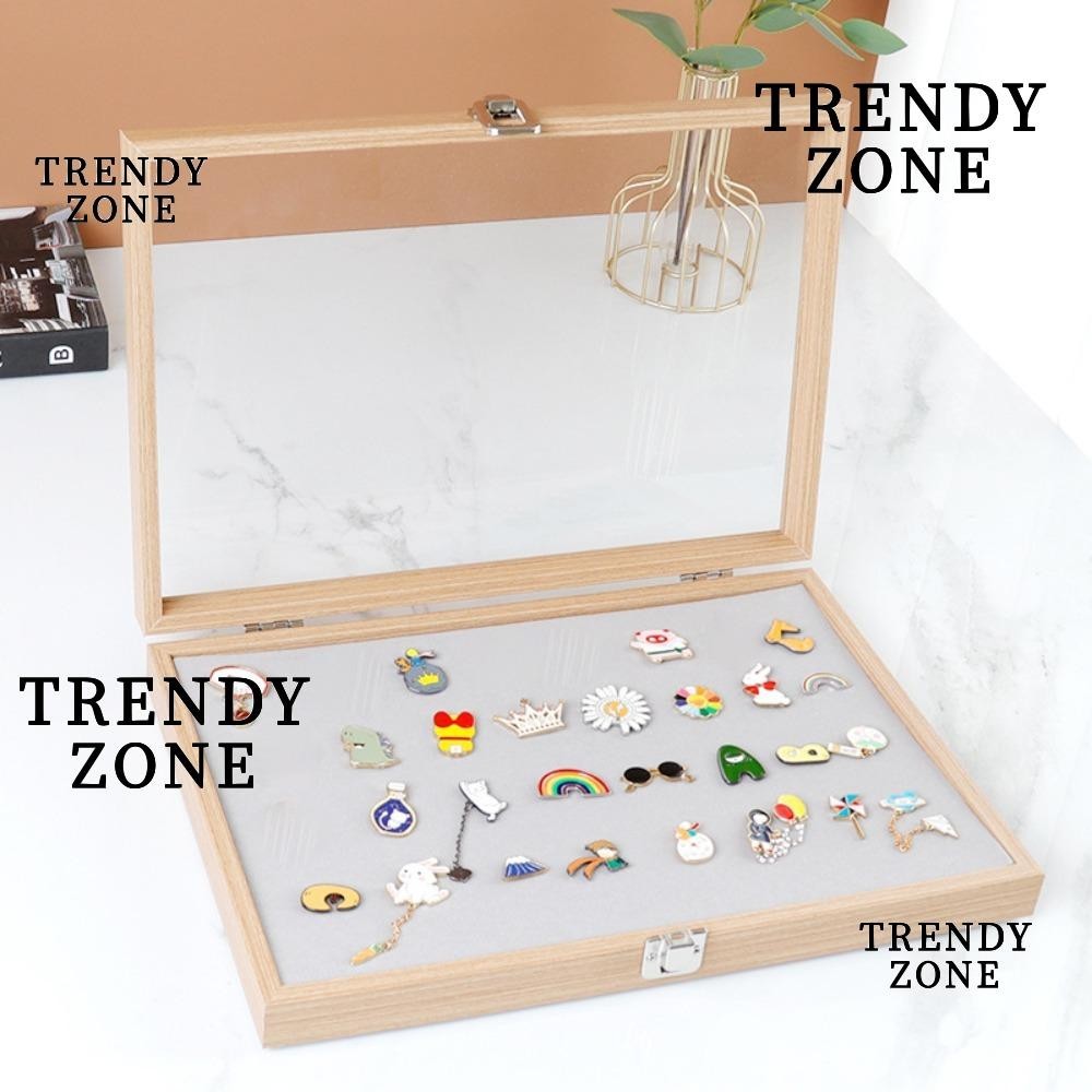 Trendyzone กล่องเก็บเข็มกลัด หนัง Pu ใส ความจุสูง